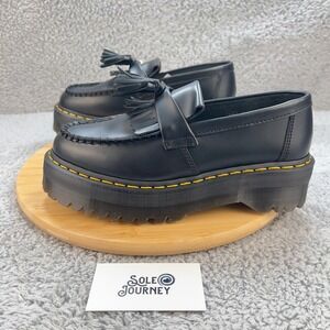 Dr Martens Platform Tassel Loafers Black Leather Chunky Womens 7 Goth Academia